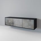CONCRETE WALL TV-Lowboard mit 3 Türen in Schwarz