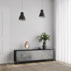 CONCRETE WALL TV-Lowboard mit 3 Türen in Schwarz