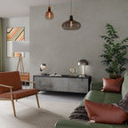 CONCRETE WALL TV-Lowboard mit 3 Türen in Schwarz