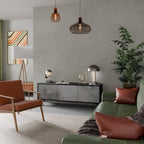 CONCRETE WALL TV-Lowboard mit 3 Türen in Schwarz