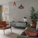 CONCRETE WALL TV-Lowboard mit 3 Türen in Schwarz