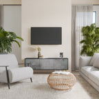 CONCRETE WALL TV-Lowboard mit 3 Türen in Schwarz