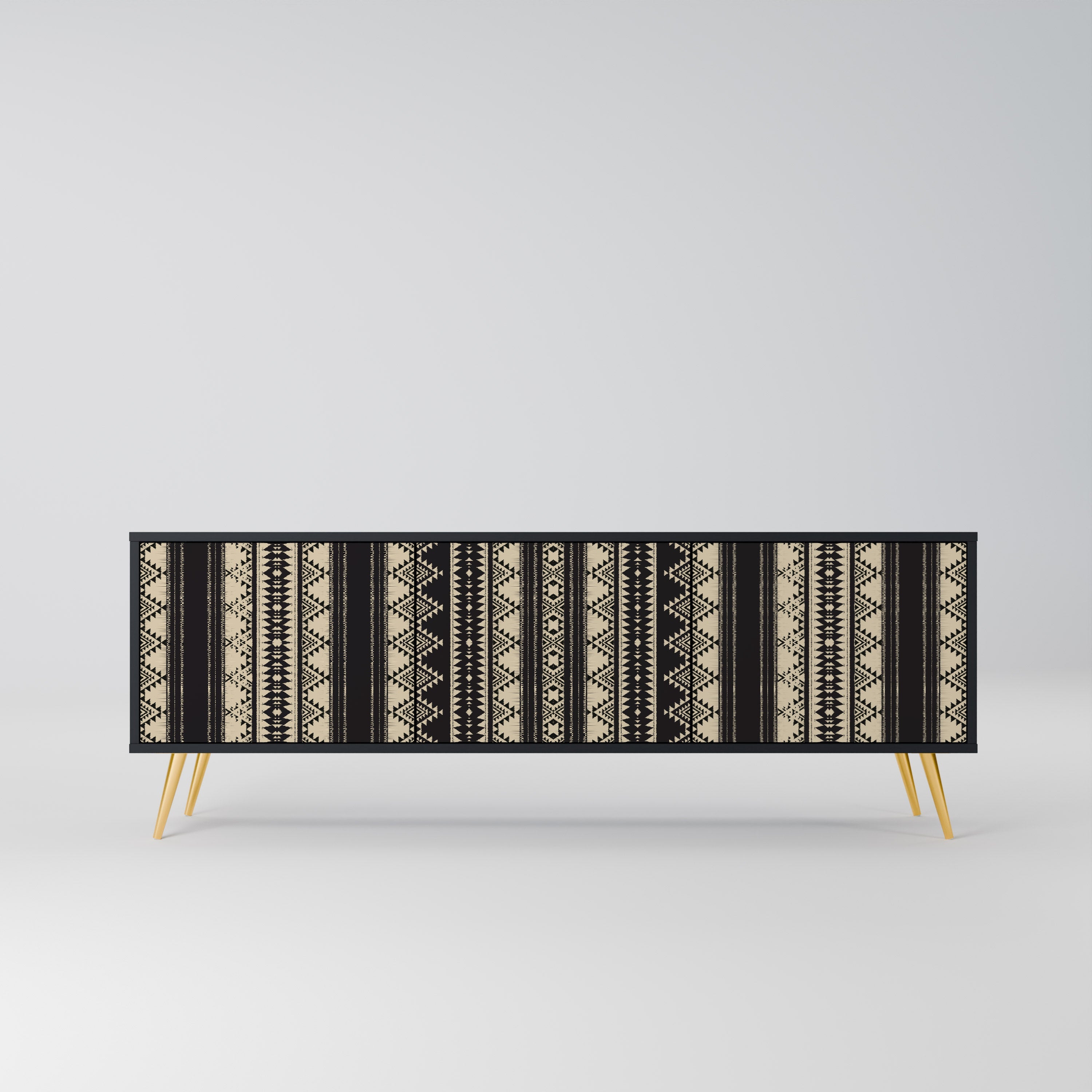 AZTEC 3-türiger TV-Ständer in Schwarz