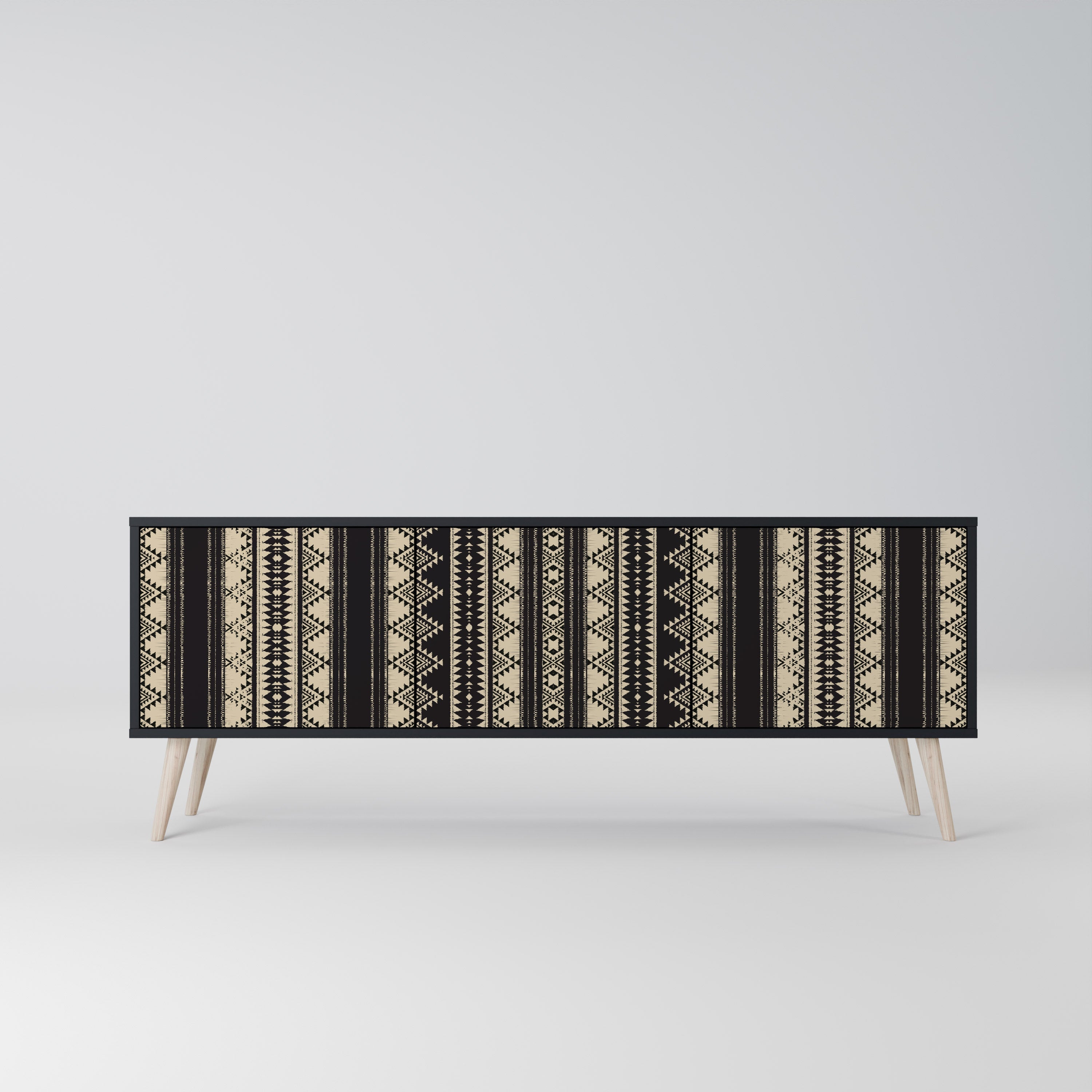 AZTEC 3-türiger TV-Ständer in Schwarz