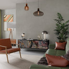 GOLDEN TIDES TV-Lowboard mit 3 Türen in Schwarz