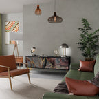 GOLDEN TIDES TV-Lowboard mit 3 Türen in Schwarz