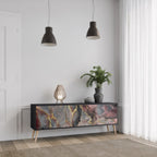 GOLDEN TIDES TV-Lowboard mit 3 Türen in Schwarz