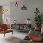 GOLDEN TIDES TV-Lowboard mit 3 Türen in Schwarz