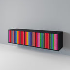 ETHNIC MEXICAN TV-Lowboard mit 3 Türen in Schwarz