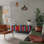 ETHNIC MEXICAN TV-Lowboard mit 3 Türen in Schwarz