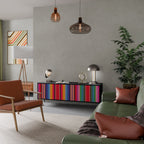 ETHNIC MEXICAN TV-Lowboard mit 3 Türen in Schwarz