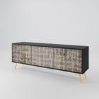 SLIGHTLY BLURRED TV-Lowboard mit 3 Türen in Schwarz