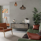 SLIGHTLY BLURRED TV-Lowboard mit 3 Türen in Schwarz