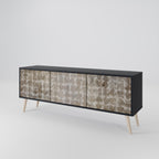 SLIGHTLY BLURRED TV-Lowboard mit 3 Türen in Schwarz