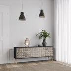 SLIGHTLY BLURRED TV-Lowboard mit 3 Türen in Schwarz