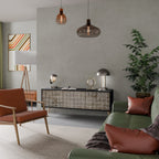 SLIGHTLY BLURRED TV-Lowboard mit 3 Türen in Schwarz