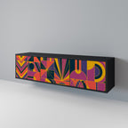 ELECTRIC PATTERNS TV-Lowboard mit 3 Türen in Schwarz