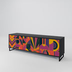 ELECTRIC PATTERNS TV-Lowboard mit 3 Türen in Schwarz