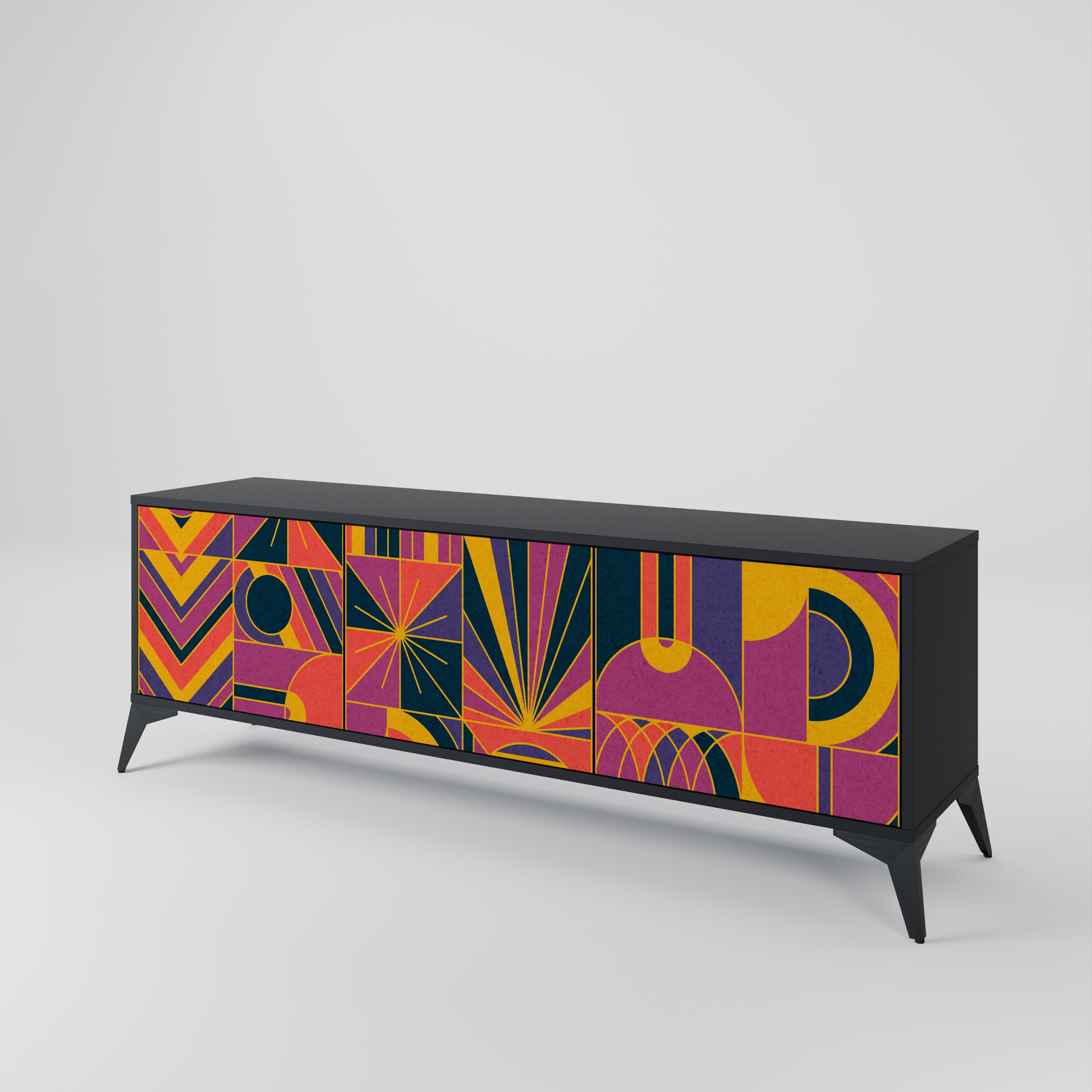 ELECTRIC PATTERNS 3-Door TV Cabinet