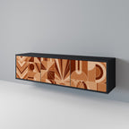 PRISM MOSAIC TV-Lowboard mit 3 Türen in Schwarz