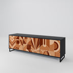 PRISM MOSAIC TV-Lowboard mit 3 Türen in Schwarz