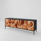 PRISM MOSAIC TV-Lowboard mit 3 Türen in Schwarz