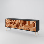 PRISM MOSAIC TV-Lowboard mit 3 Türen in Schwarz