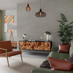 PRISM MOSAIC TV-Lowboard mit 3 Türen in Schwarz