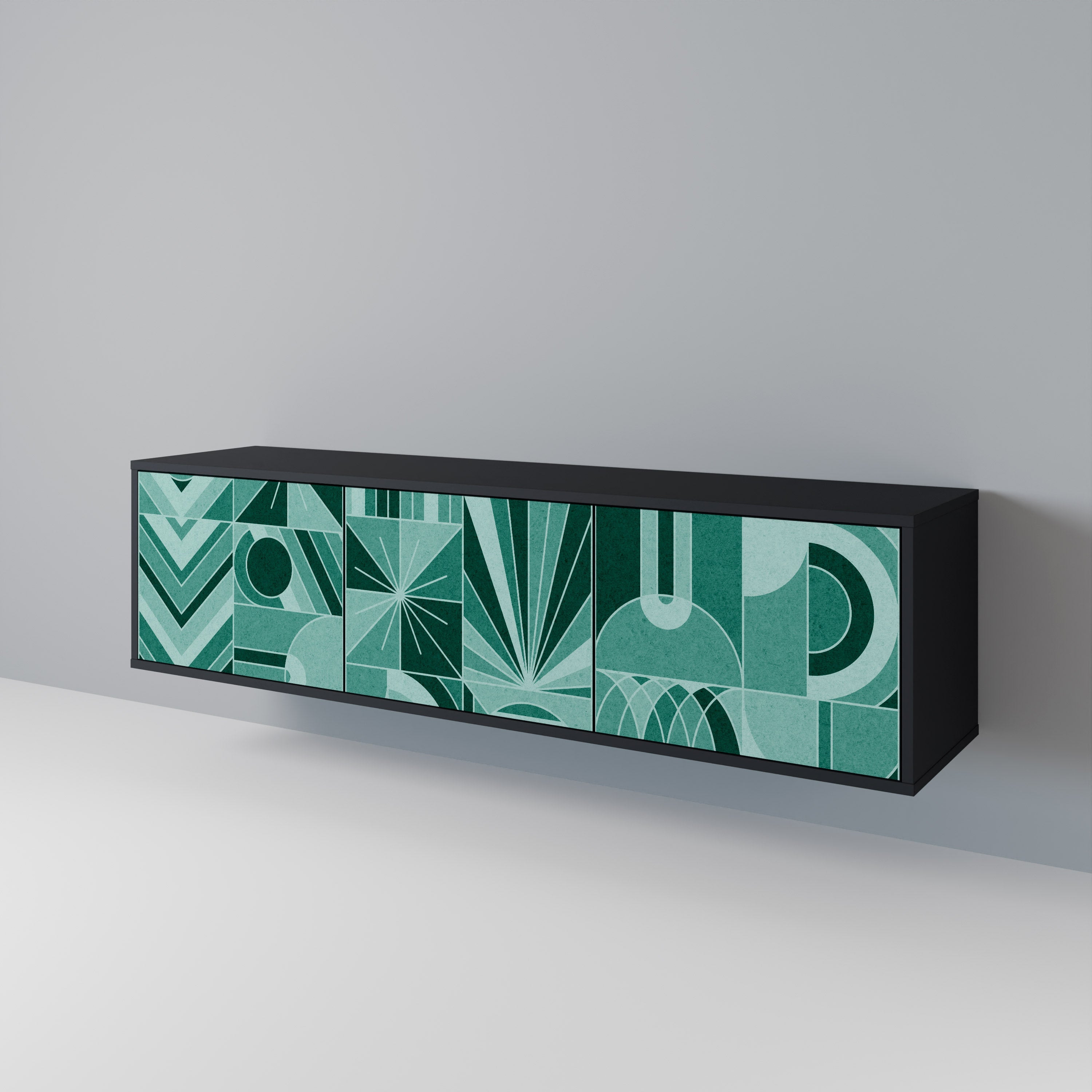 HARMONIC GRID 3-türiger TV-Ständer in Schwarz