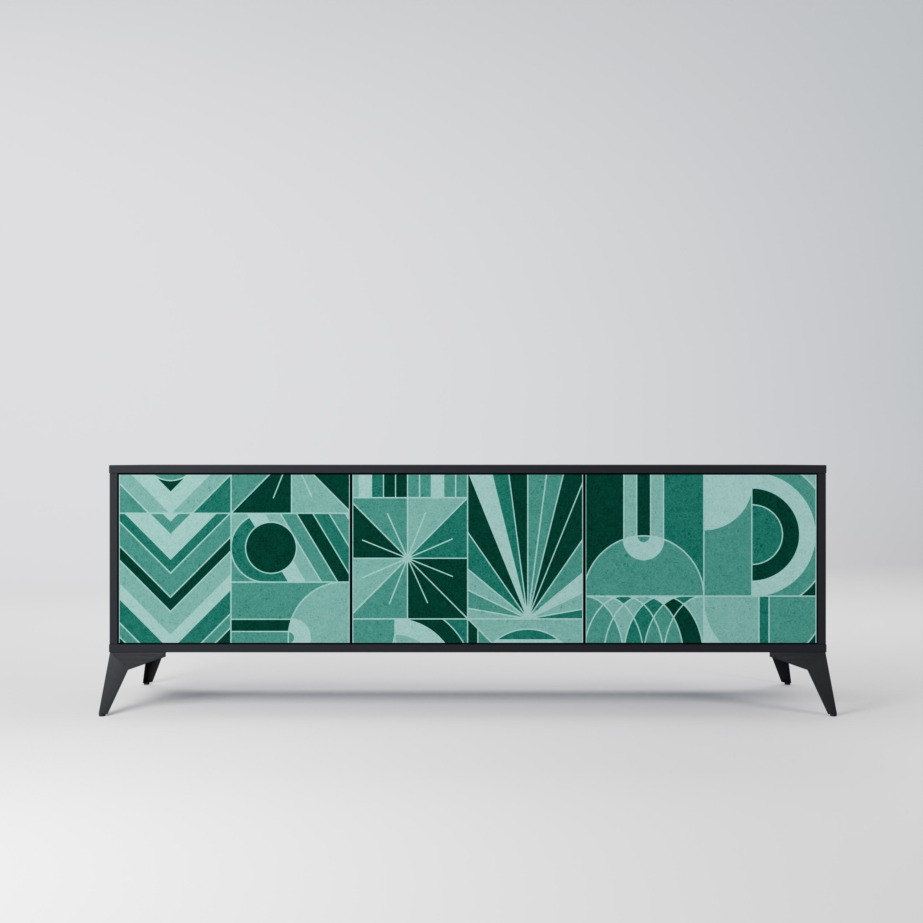 HARMONIC GRID 3-türiger TV-Ständer in Schwarz