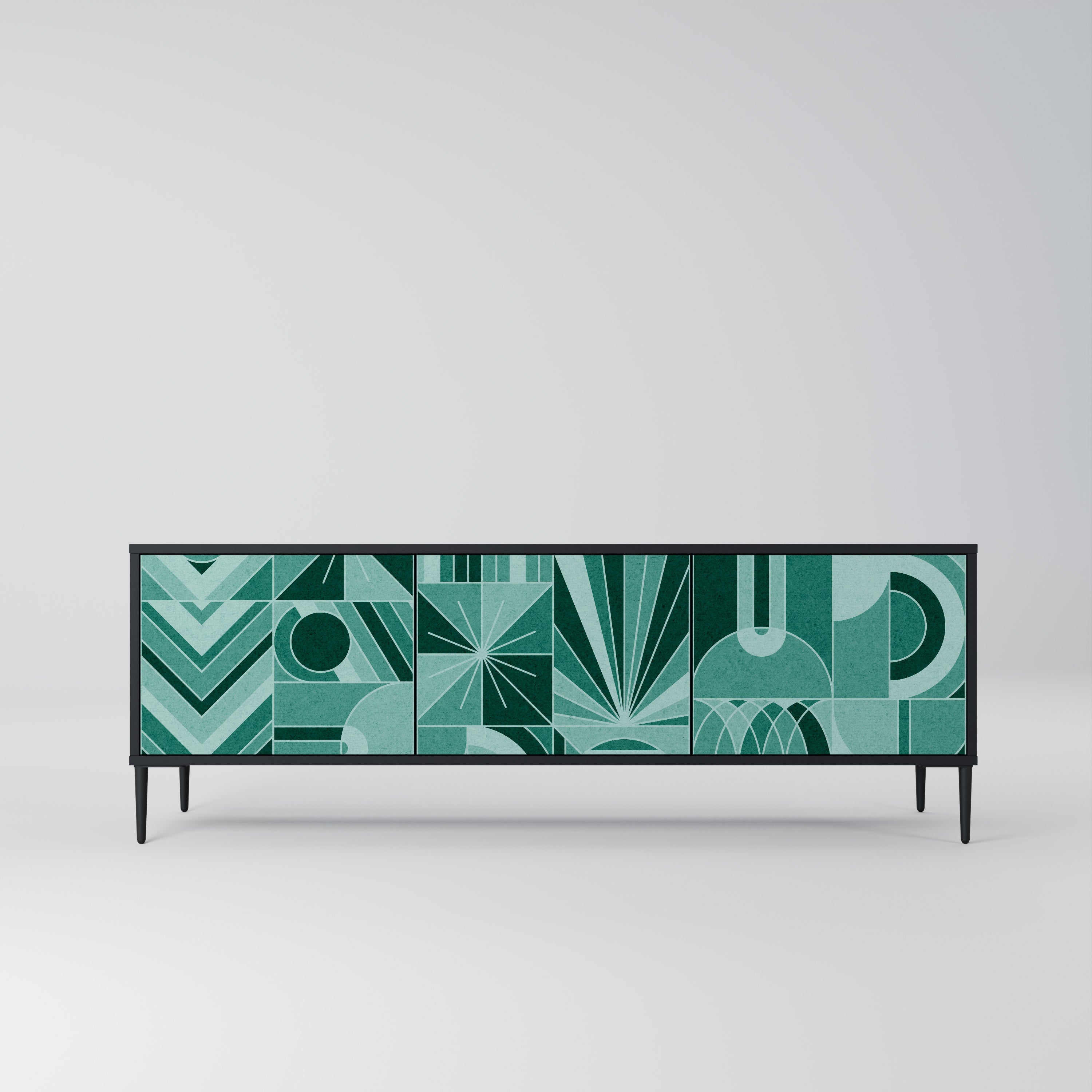 HARMONIC GRID 3-türiger TV-Ständer in Schwarz