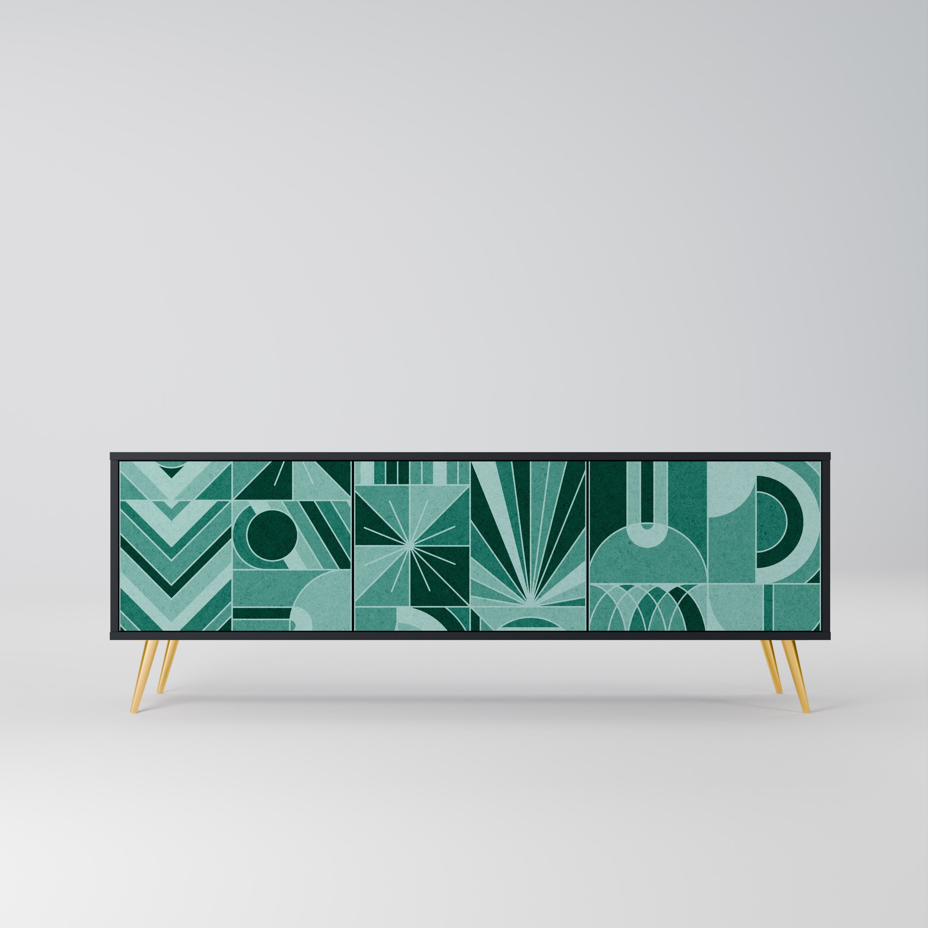 HARMONIC GRID 3-türiger TV-Ständer in Schwarz