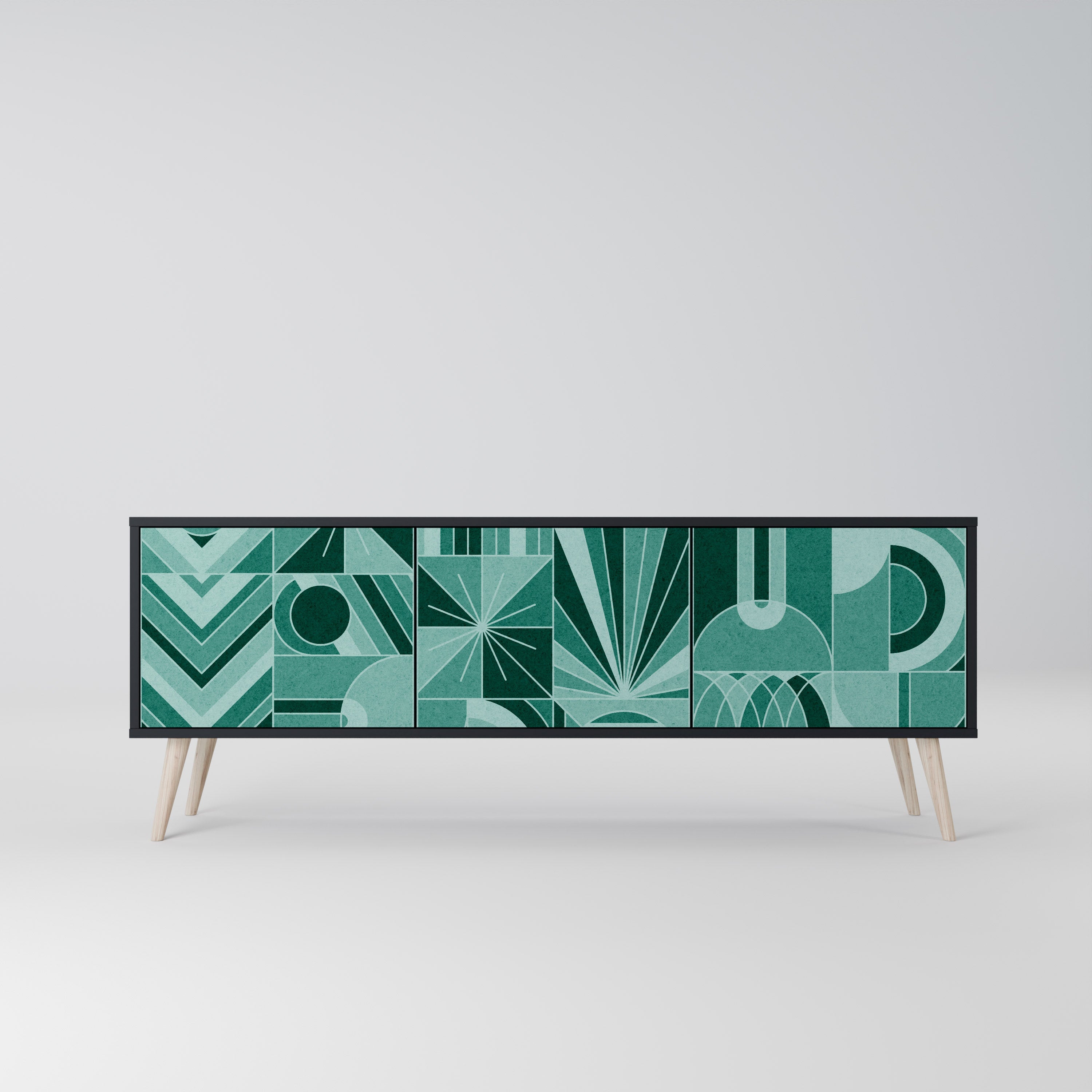 HARMONIC GRID 3-türiger TV-Ständer in Schwarz
