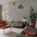 GILDED SWIRLS TV-Lowboard mit 3 Türen in Schwarz