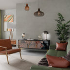 GILDED SWIRLS TV-Lowboard mit 3 Türen in Schwarz