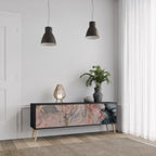 GILDED SWIRLS TV-Lowboard mit 3 Türen in Schwarz