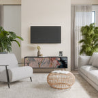 GILDED SWIRLS TV-Lowboard mit 3 Türen in Schwarz