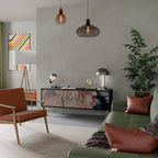 GILDED SWIRLS TV-Lowboard mit 3 Türen in Schwarz