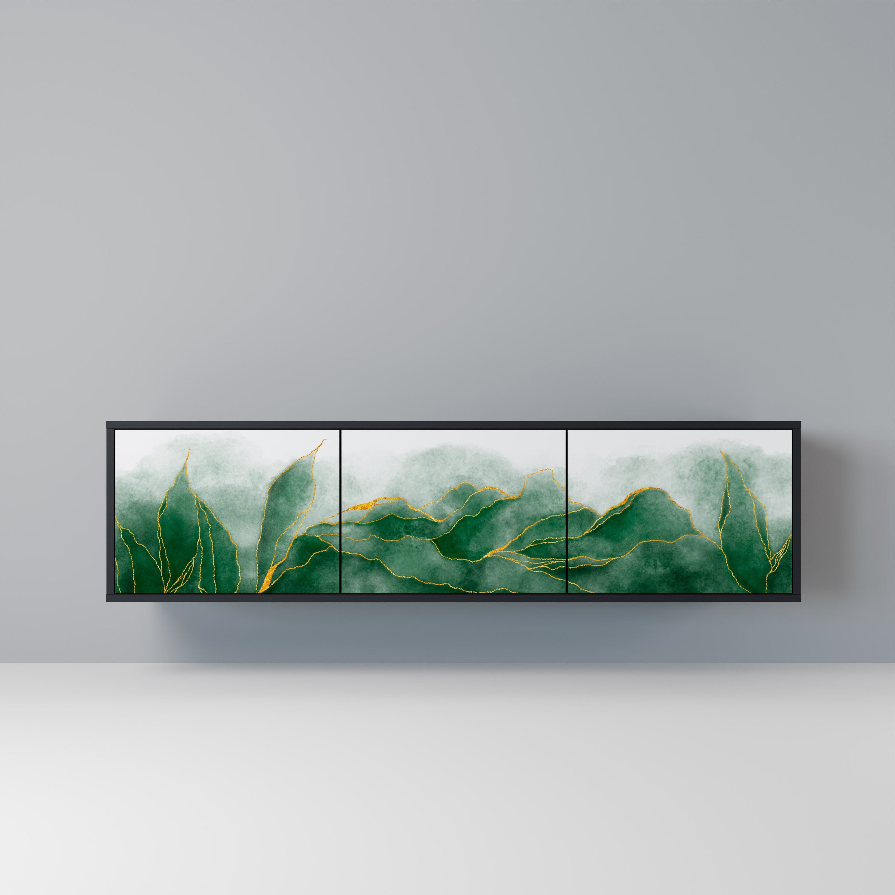 EXPENSIVE NATURE 3-türiger TV-Ständer in Schwarz