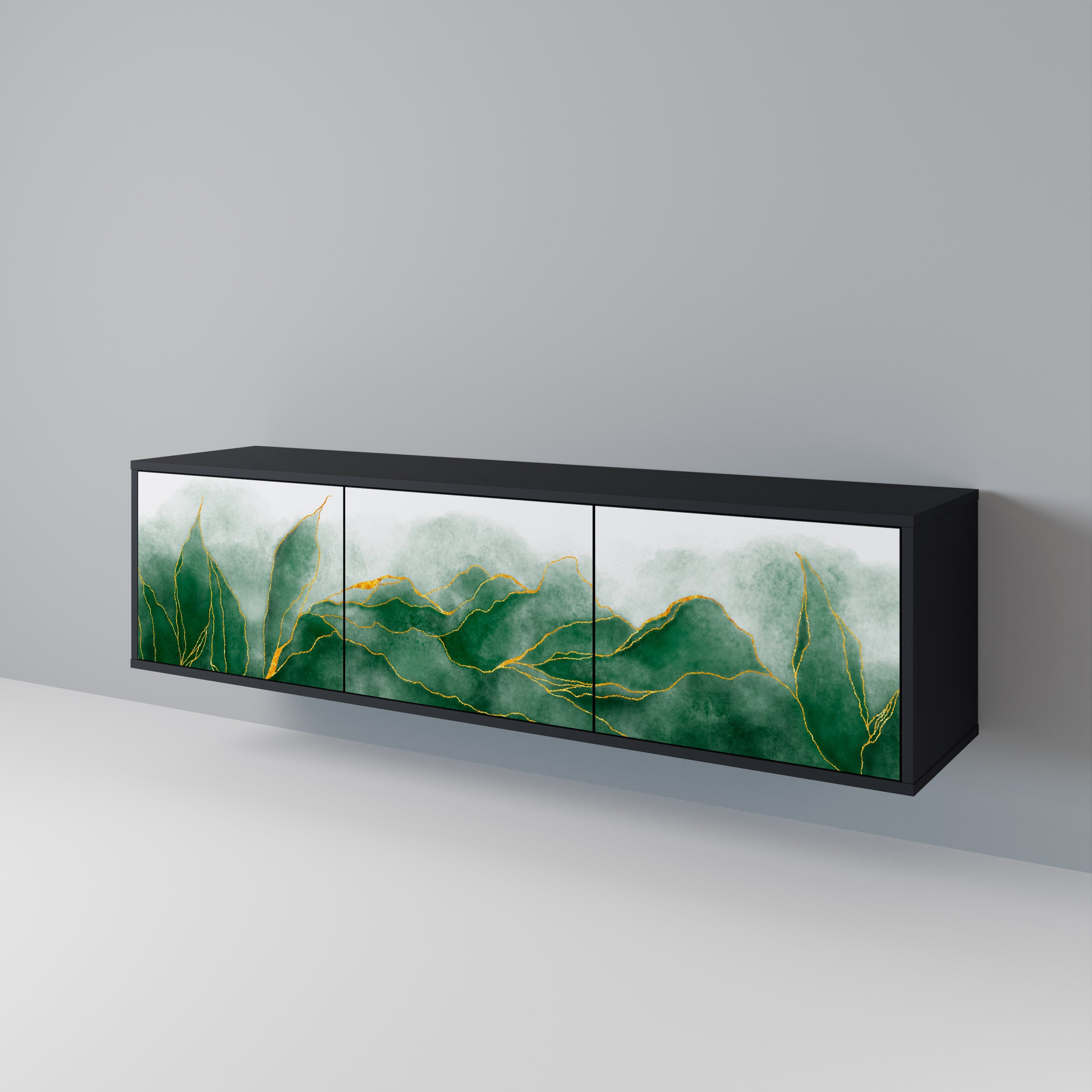 EXPENSIVE NATURE 3-türiger TV-Ständer in Schwarz