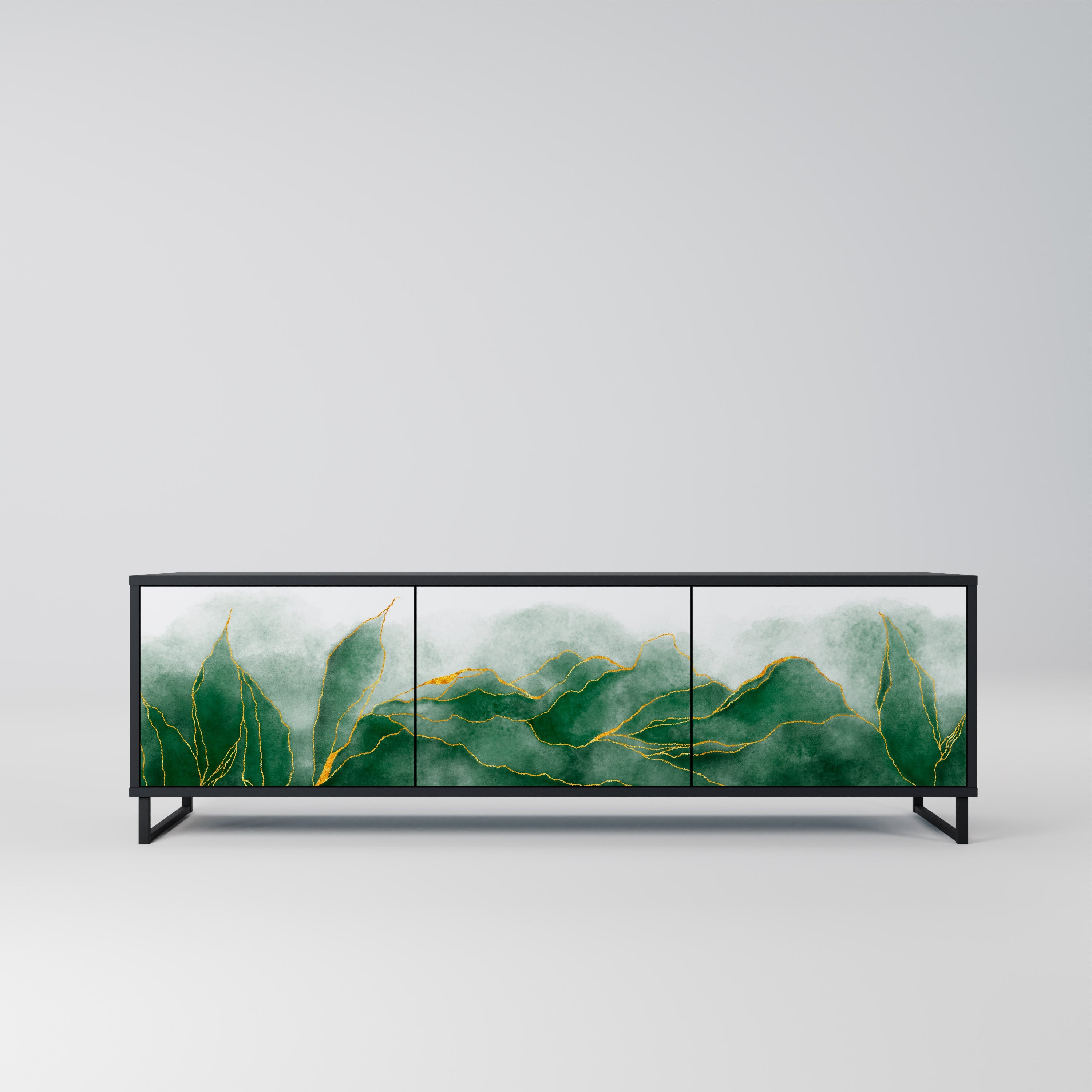 EXPENSIVE NATURE 3-türiger TV-Ständer in Schwarz