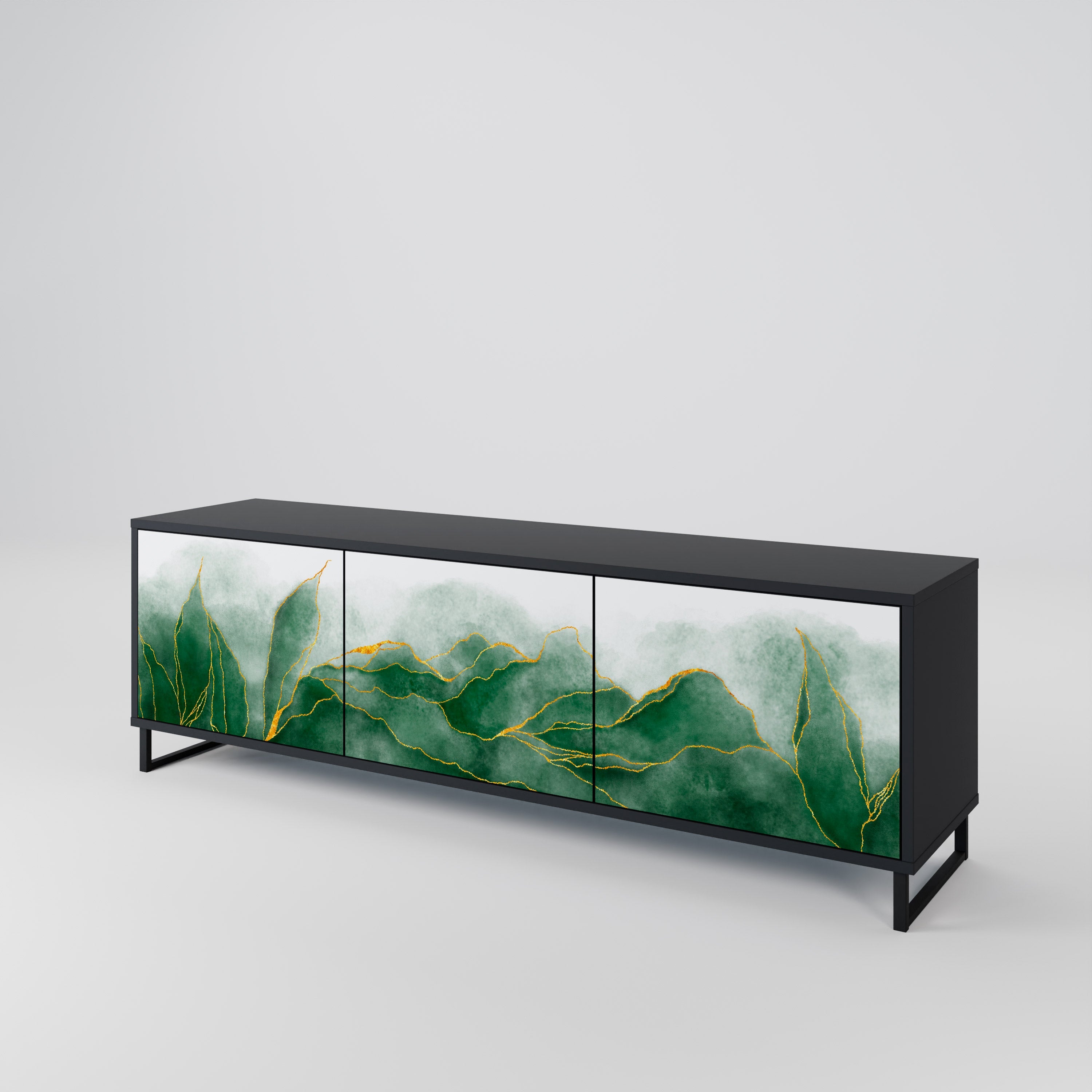 EXPENSIVE NATURE 3-türiger TV-Ständer in Schwarz