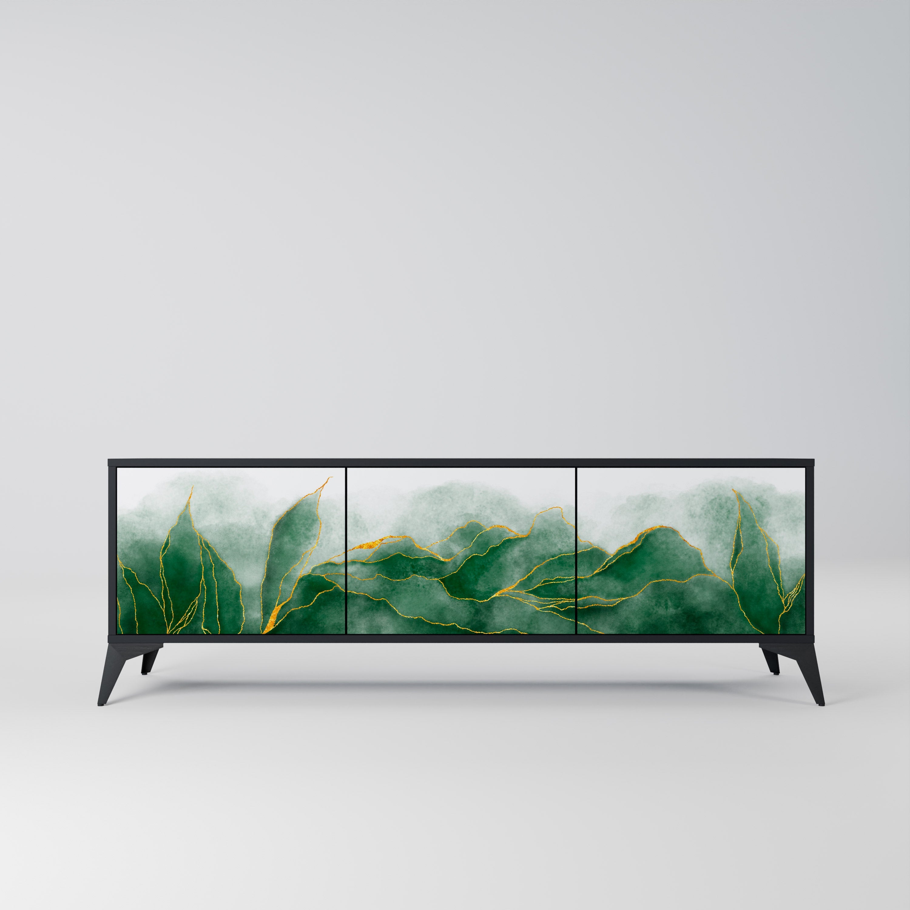 EXPENSIVE NATURE 3-türiger TV-Ständer in Schwarz