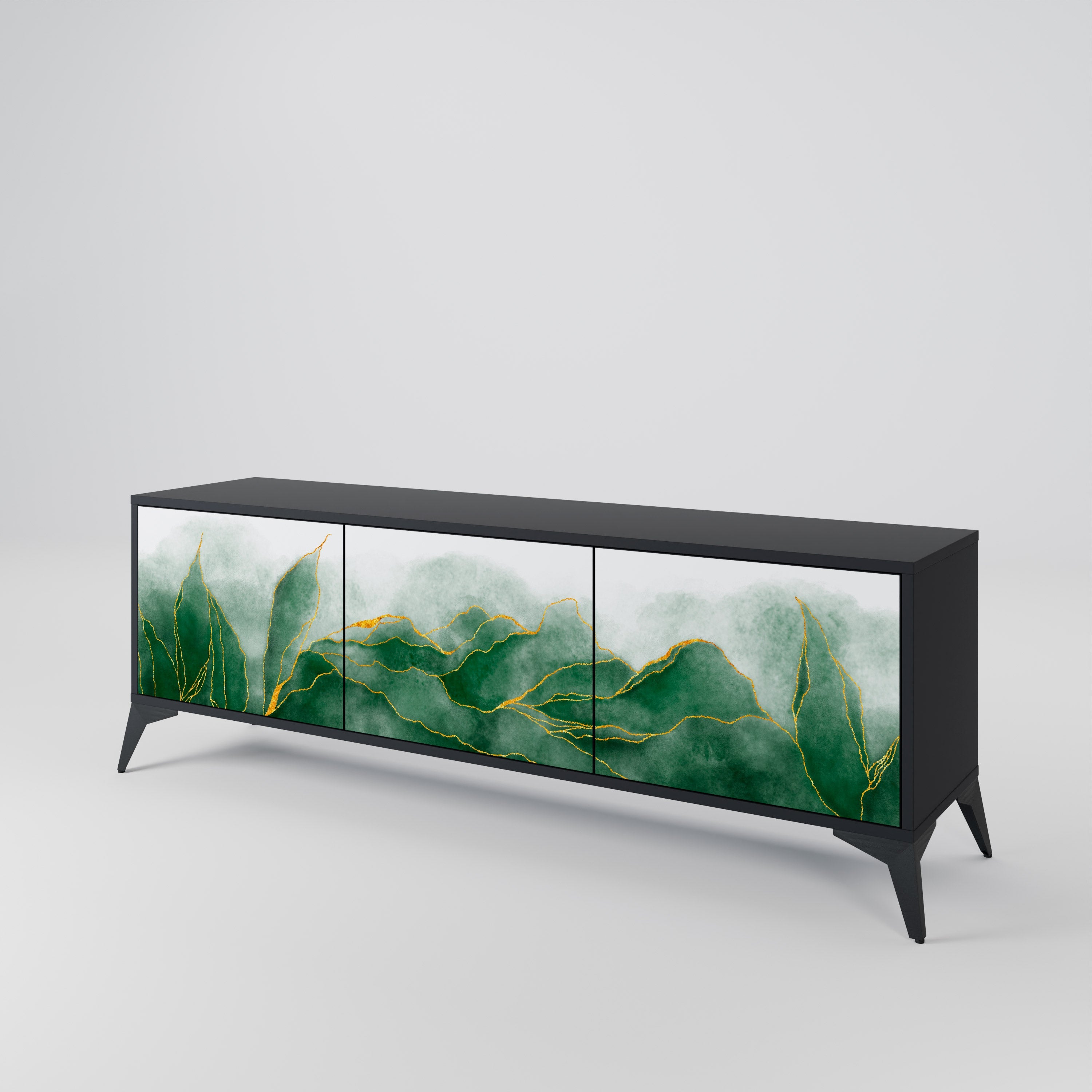 EXPENSIVE NATURE 3-türiger TV-Ständer in Schwarz