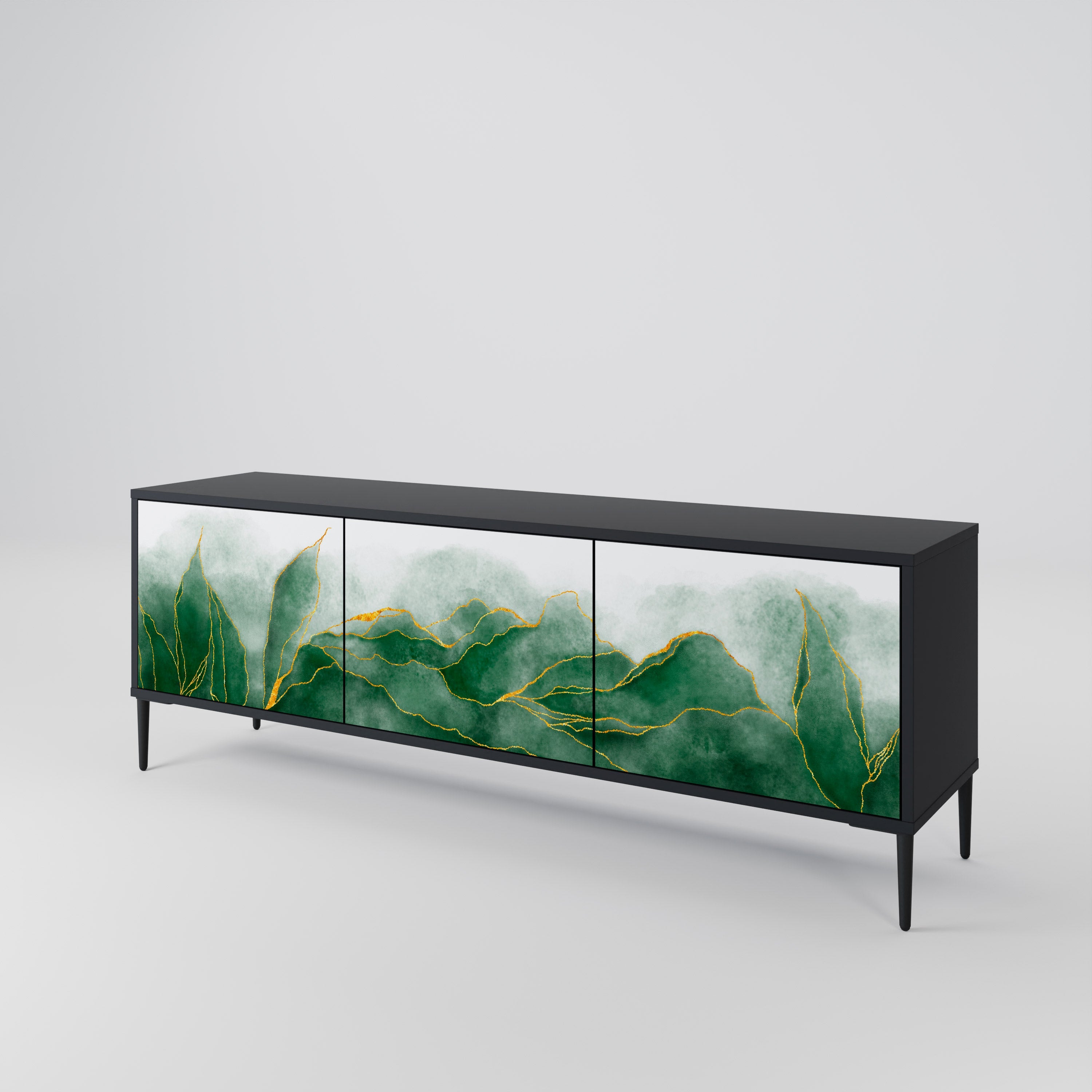 EXPENSIVE NATURE 3-türiger TV-Ständer in Schwarz
