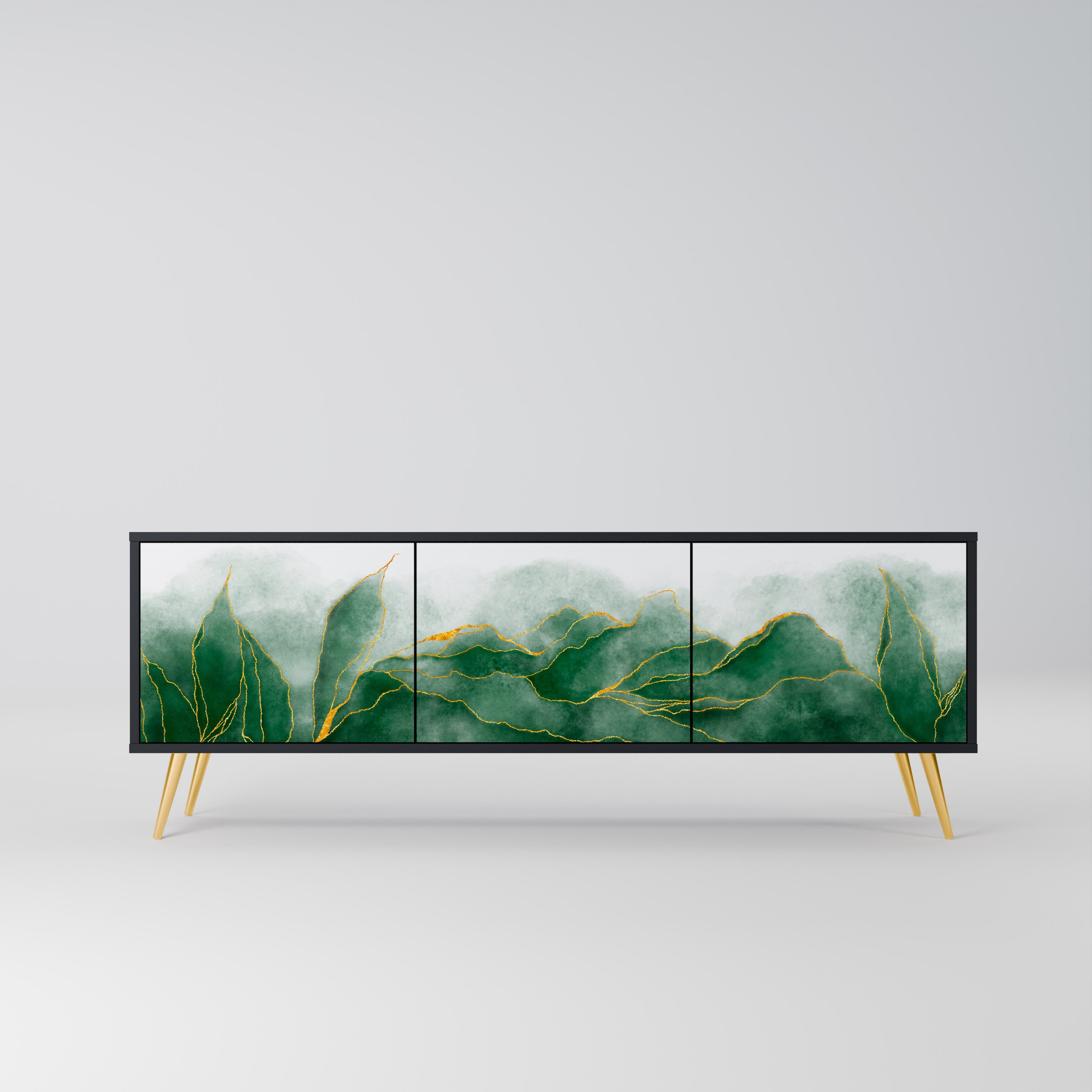 EXPENSIVE NATURE 3-türiger TV-Ständer in Schwarz