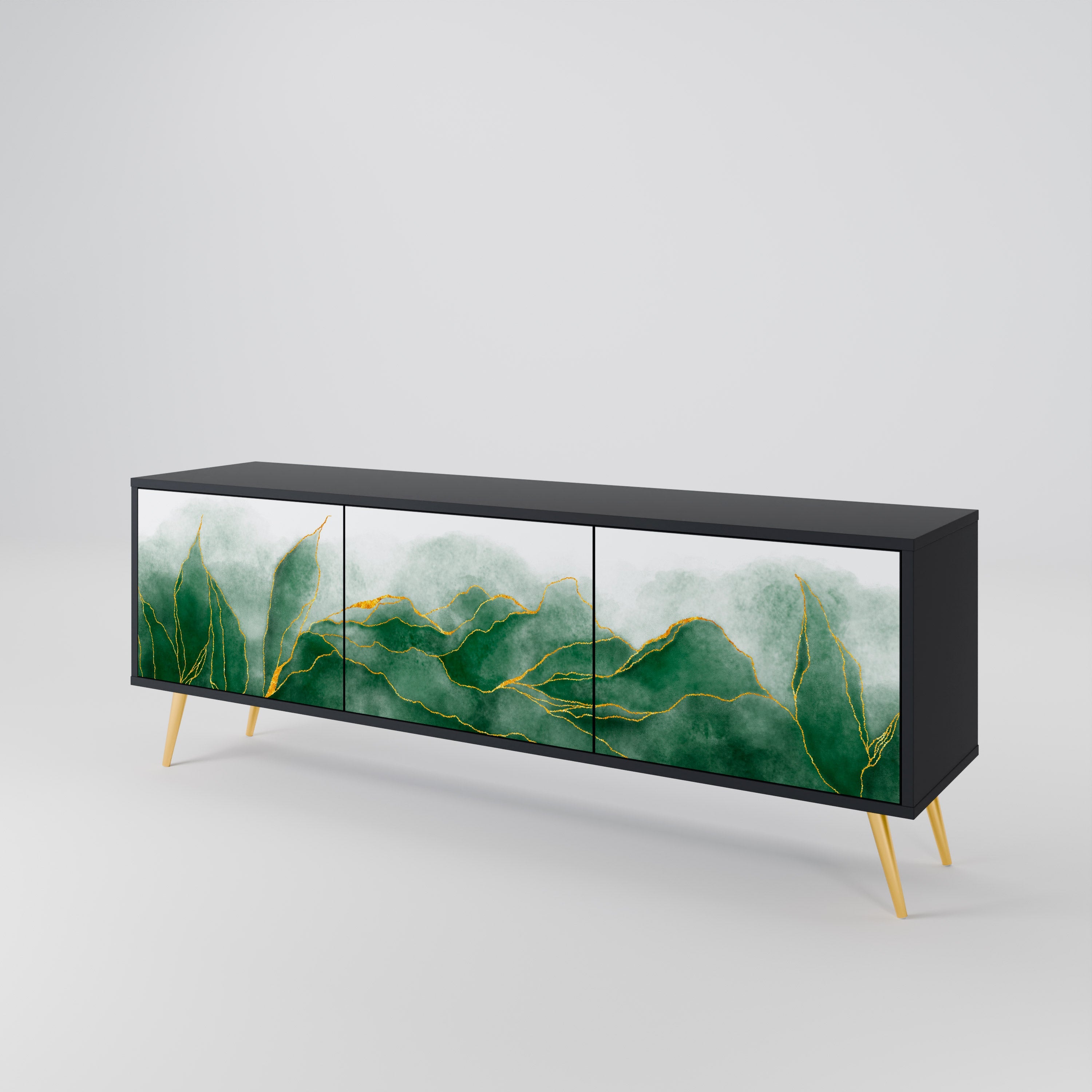 EXPENSIVE NATURE 3-türiger TV-Ständer in Schwarz