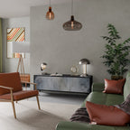 MUTED ARC TV-Lowboard mit 3 Türen in Schwarz