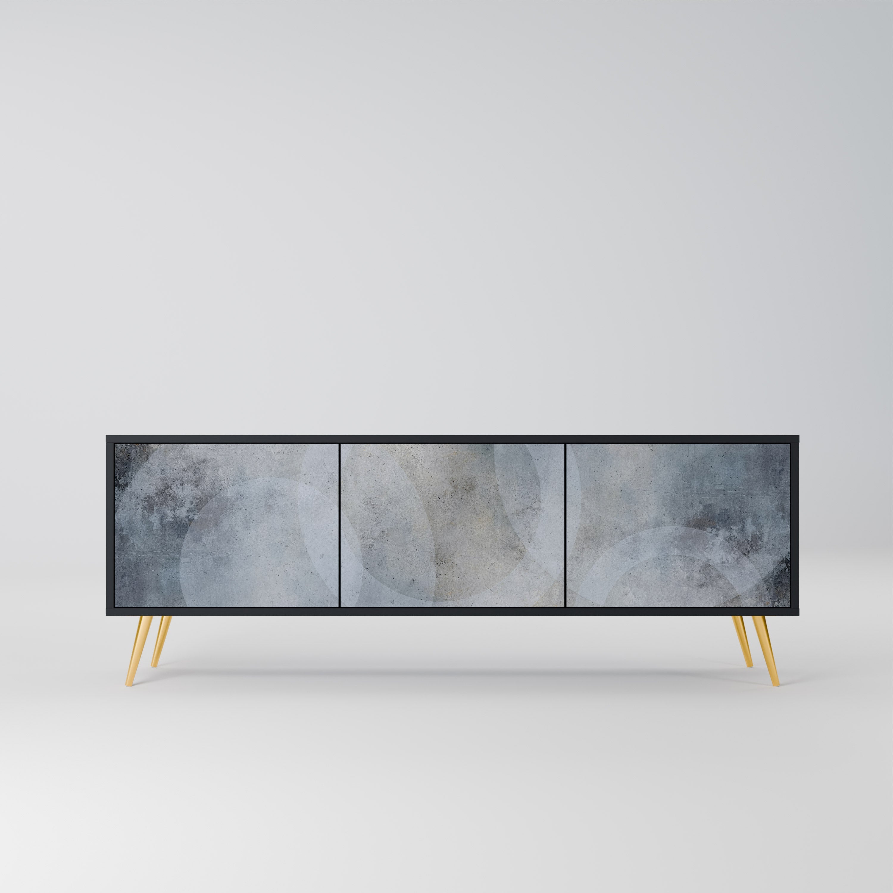 MUTED ARC 3-türiger TV-Ständer in Schwarz