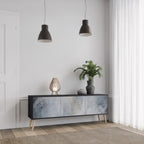 MUTED ARC TV-Lowboard mit 3 Türen in Schwarz